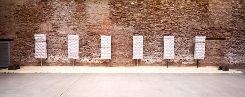 Pier Paolo Calzolari, "Senza titolo (Materassi)", 1970. Pinault Collection. © Pier Paolo Calzolari. Courtesy Archivio Fondazione Calzolari. Installation view at Punta della Dogana, 2016