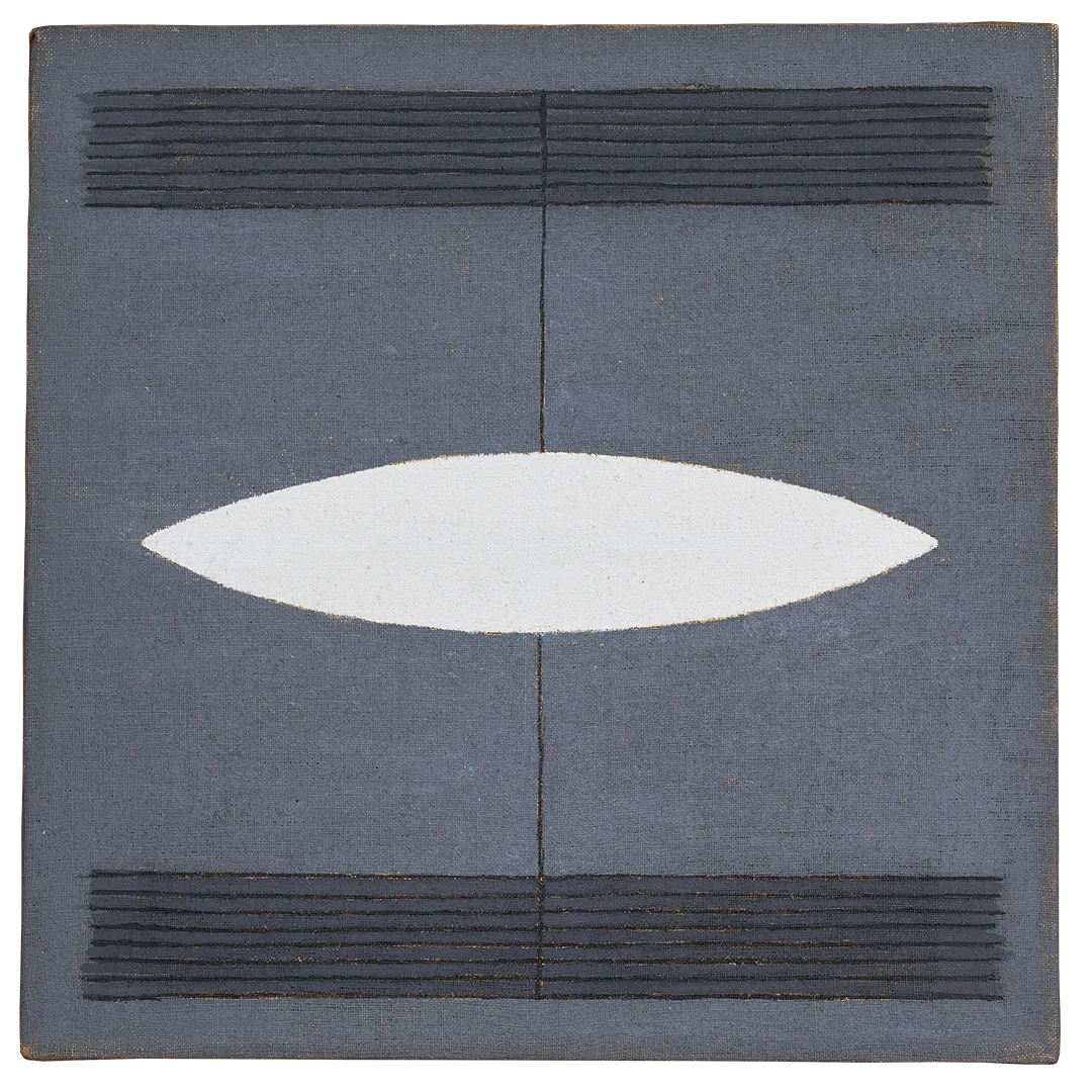 Agnes Martin, Blue-Grey Composition, 1962 Pinault Collection. © Agnes Martin Foundation, New York / SIAE 2023. Photo Marco Cappelletti © Palazzo Grassi
