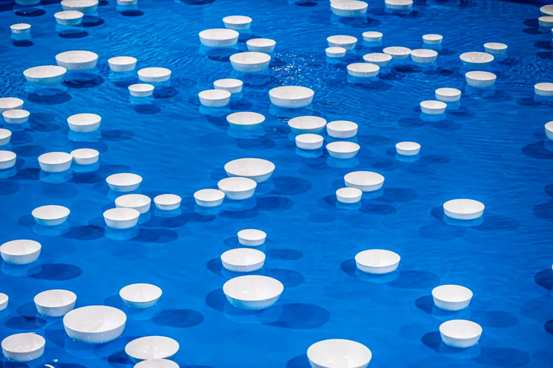 sans titre (série VI), Céleste Boursier-Mougenot, 2011, “French Art Today : Marcel Duchamp Prize”, Musée national d’art contemporain de Séoul, Corée du sud (25/7 – 16/10) © Céleste Boursier-Mougenot et ADAGP, Paris Prise de vue : Céleste Boursier-Mougenot