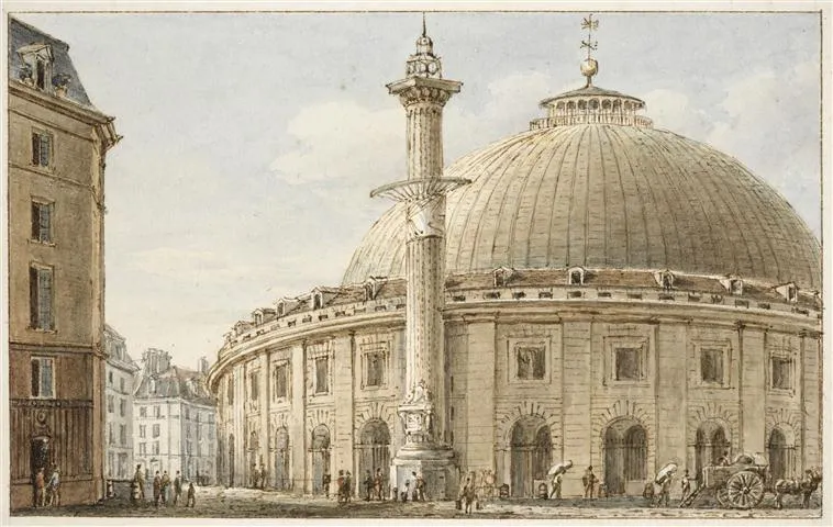 Nicolle, Vue de la Halle au Blé, 1er quart du 19e siècle