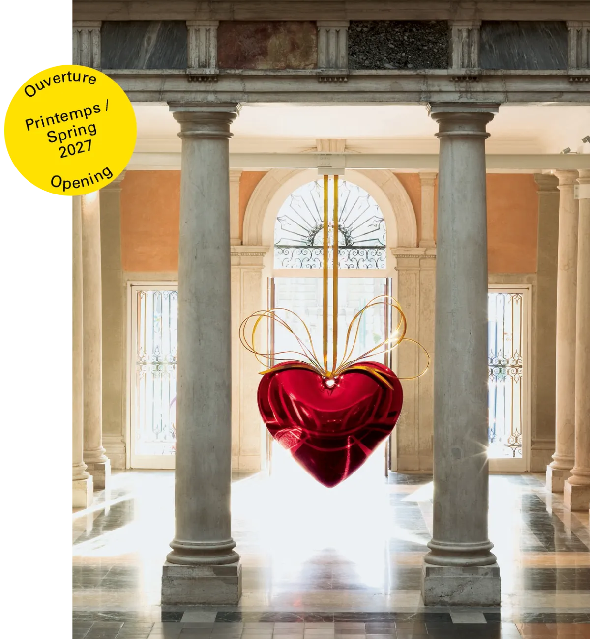 Jeff Koons, Hanging Heart (Red/Gold), 1994–2006, Pinault Collection © Jeff Koons. Photo Santi Caleca